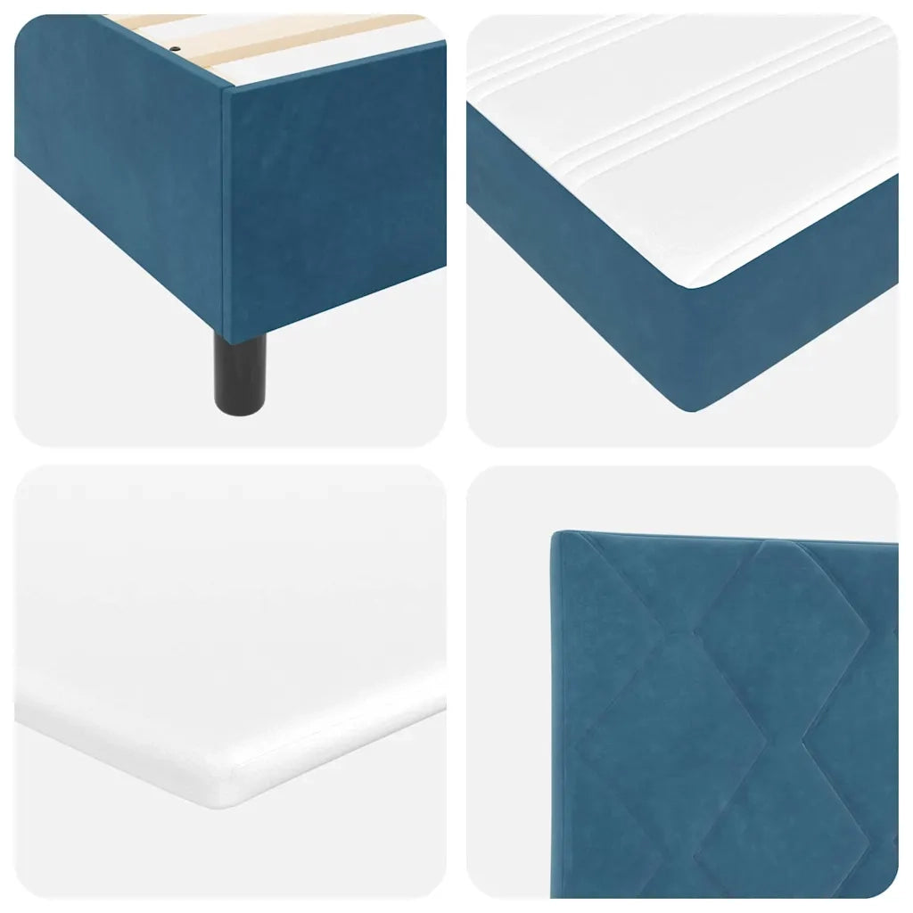 Letto a molle con materasso Blu Scuro 90 x 190 cm Velluto 3339870