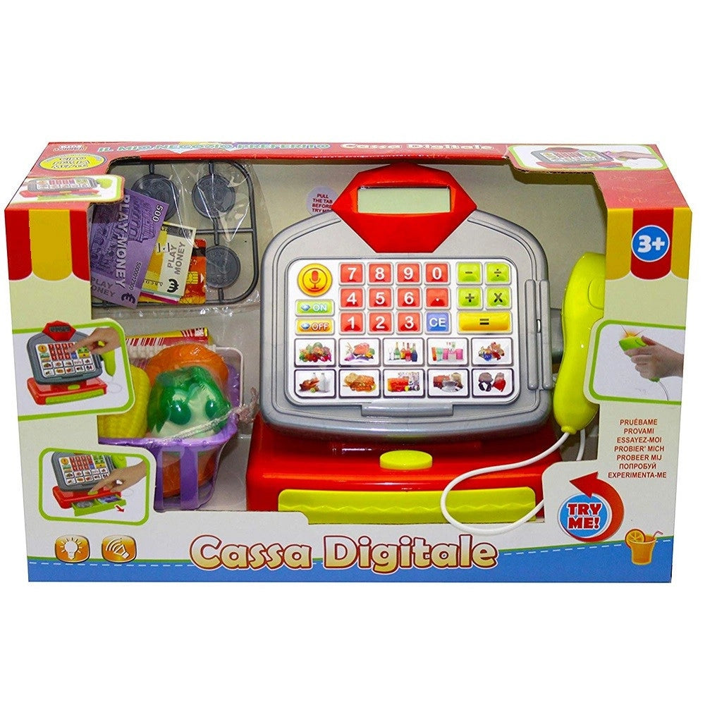 Trade Shop - Registratore Di Cassa Digitale Con Scanner E Calcolatrice Giocattoli Per Bambini -