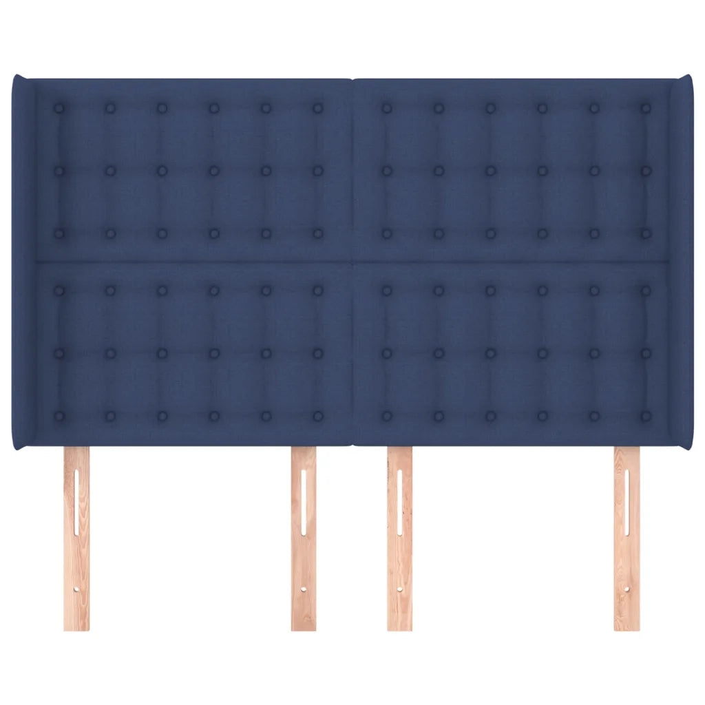 Testiera | Testata ad Orecchio Blu 147x16x118/128 cm in Tessuto