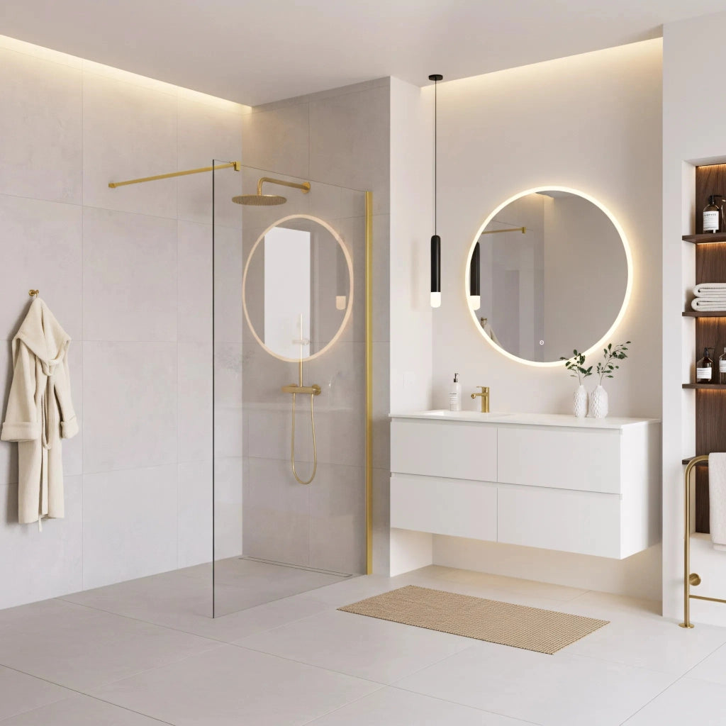 Parete Doccia Rea Flexi Transparent / Gold 120