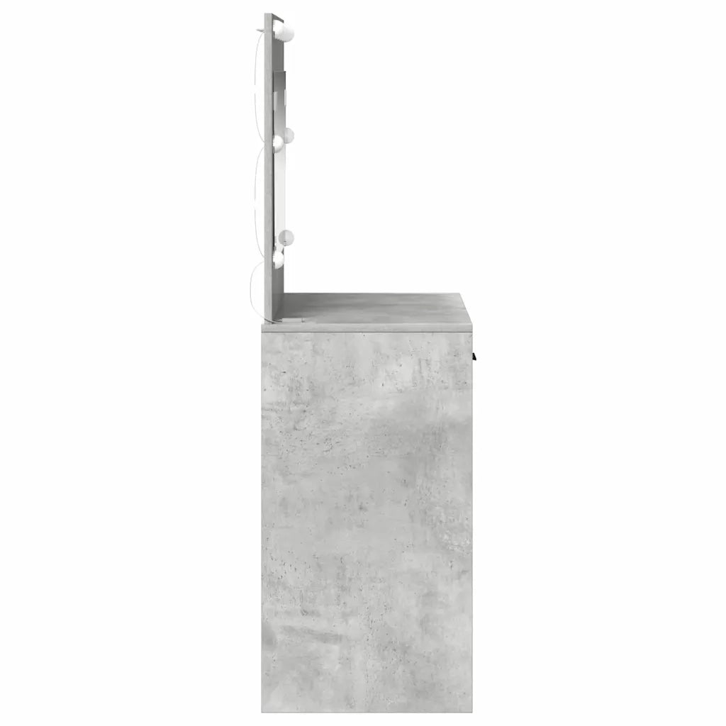 Tavolo da Trucco con cassetto Grigio cemento 78,5 x 41 x 135 cm