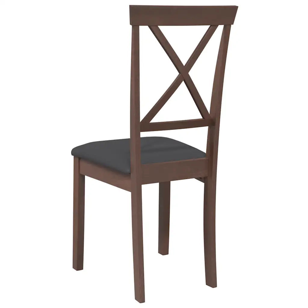 Sedie da Pranzo con Cuscini 2 pz | Sedie da cucina Marrone Legno Massello di Hevea