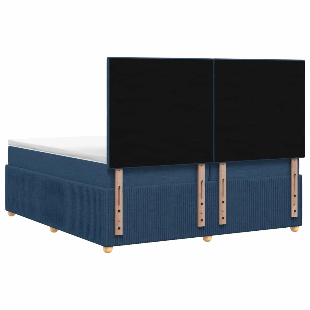 Letto box spring con materasso Blu 160 x 200 cm Tessuto 3454437
