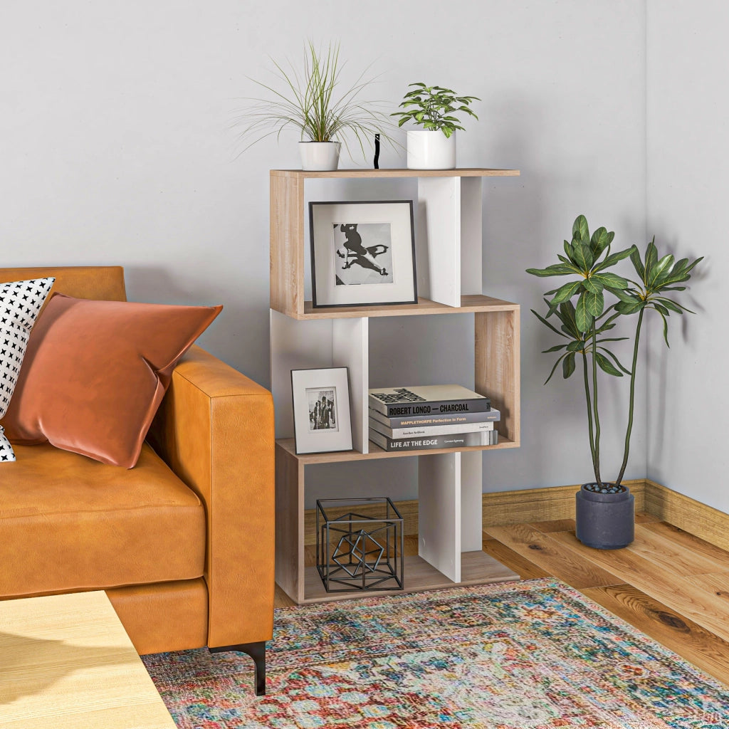 Libreria Moderna Legno 3 Ripiani ¨C zephmum ¨C 60x24x111.4cm