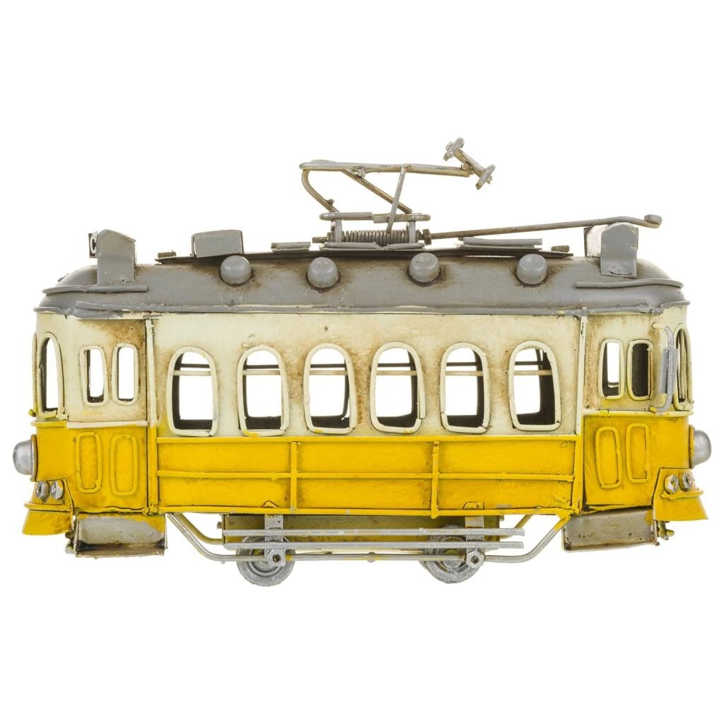 Tram in metallo giallo 16,5x5,2x9,5h