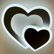 APPLIQUE LAMPADA DA MURO PER INTERNO A PARETE MODERNO DOPPIO CUORE CON LED 12W