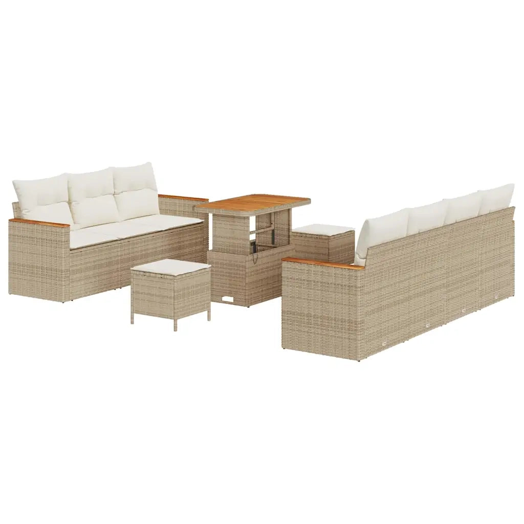 Set Divano da Giardino 10 pcs Beige polyrattan 3363011