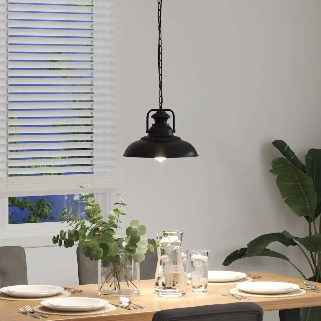 Lampada a Sospensione E27 Nero Ø31 cm in Metallo 4103456