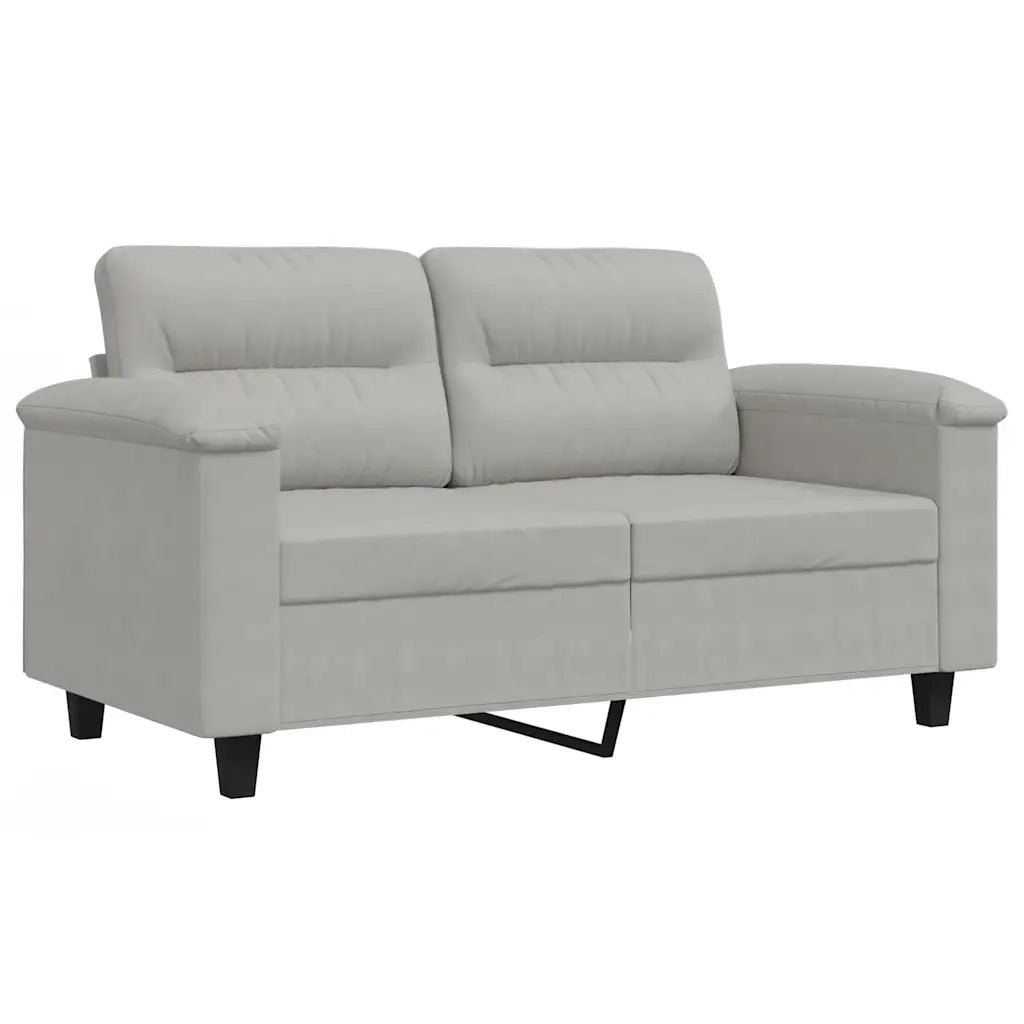 Divano a 2 Posti-Sofa 2 Posti Grigio Chiaro 120 cm in Tessuto Microfibra