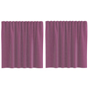 Tende in Voile con Tasche per Aste 2 pz Viola