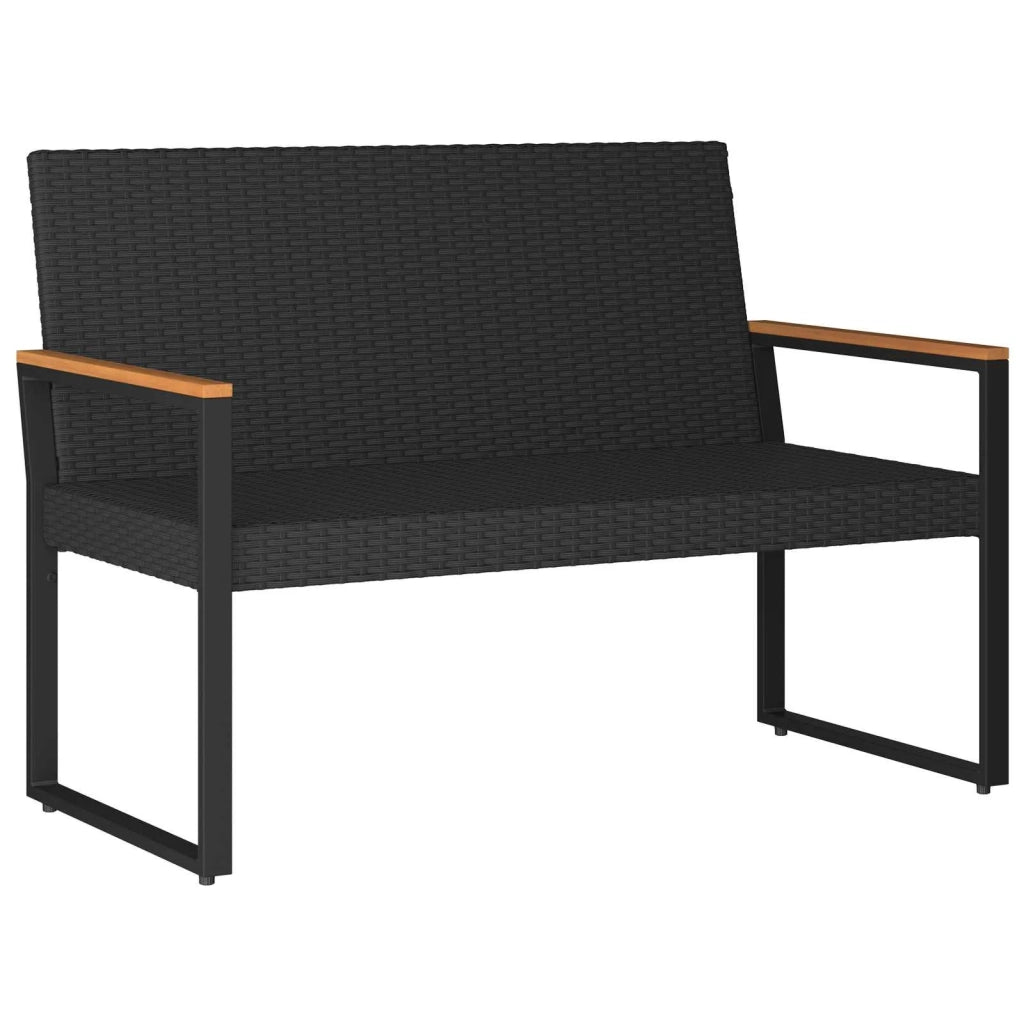 Set Mobili da Esterno 4 pz | Set Salotto da Giardino Nero e Turchese polyrattan
