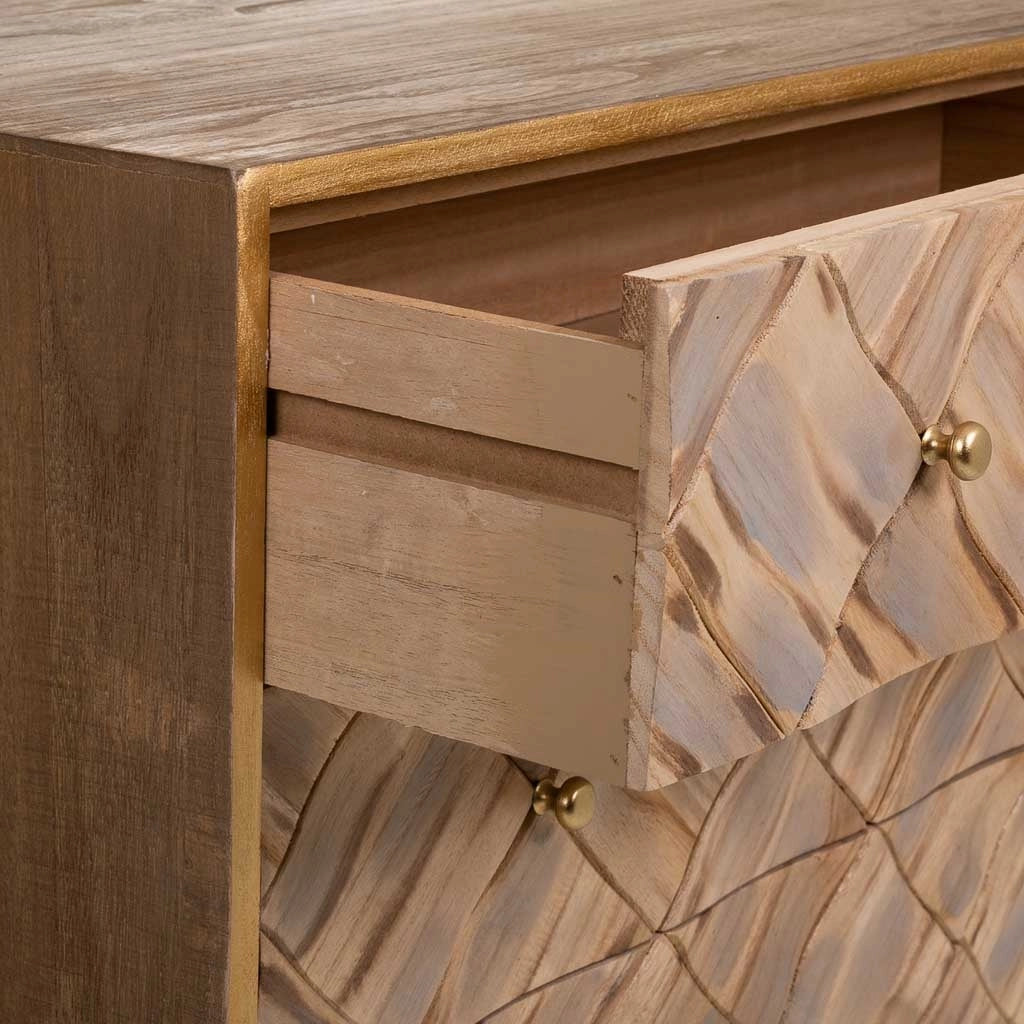 Cassettiera in legno marrone 73x36x65h