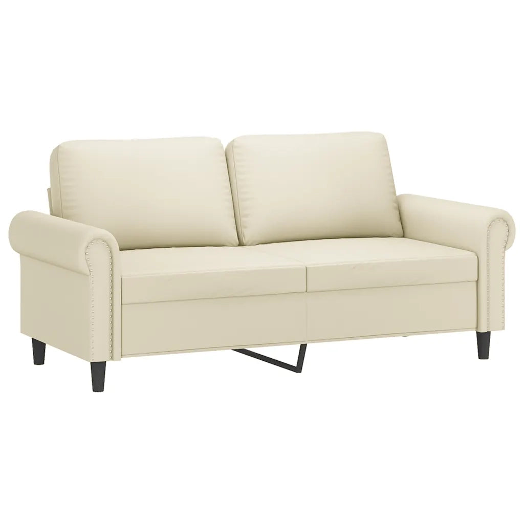 Divano a 2 Posti Crema 140 cm in Similpelle 359505