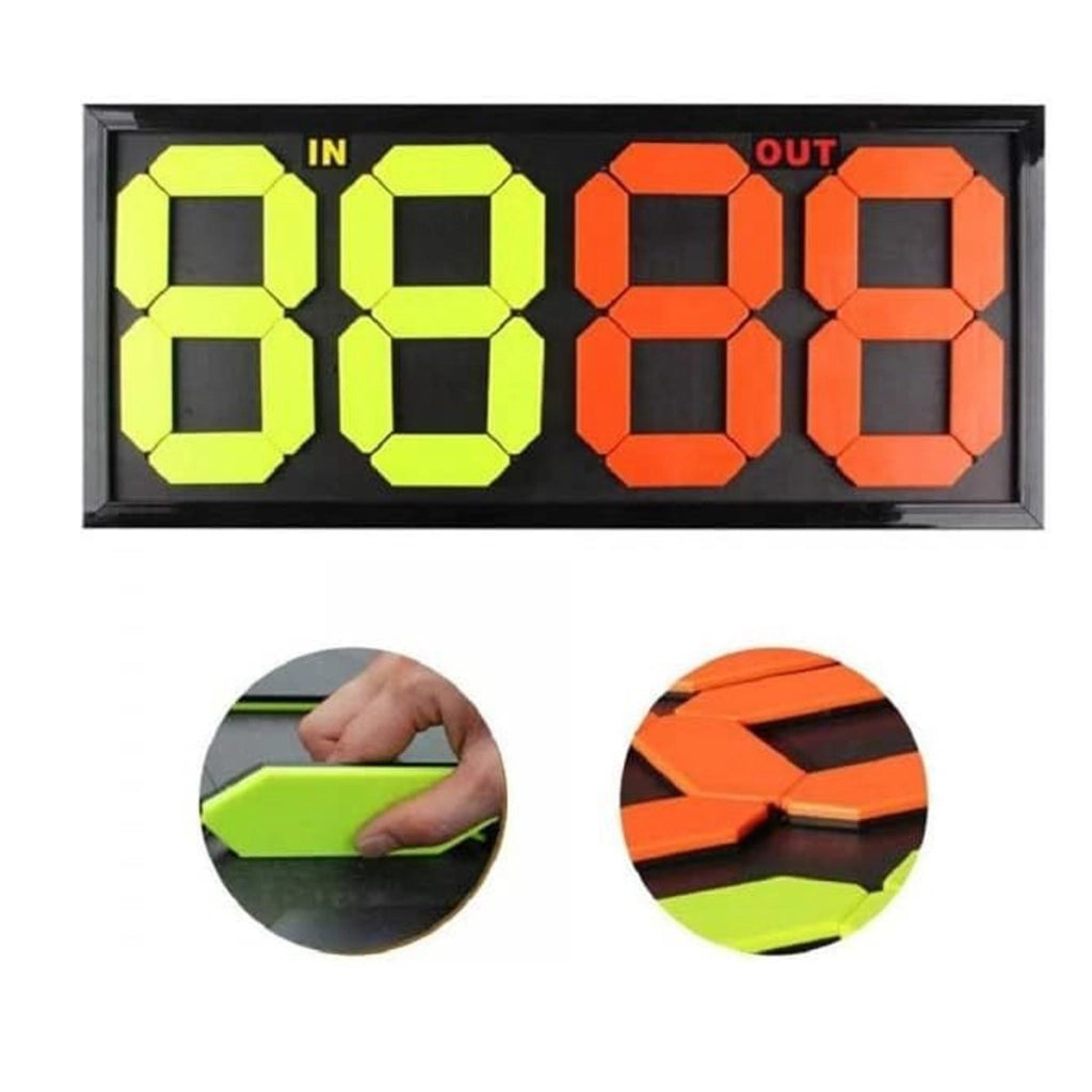 TABELLONE CALCIO SPORT SOSTITUZIONI CAMBI TABELLA ARBITRO A 4 CIFRE FRONTE/RETRO