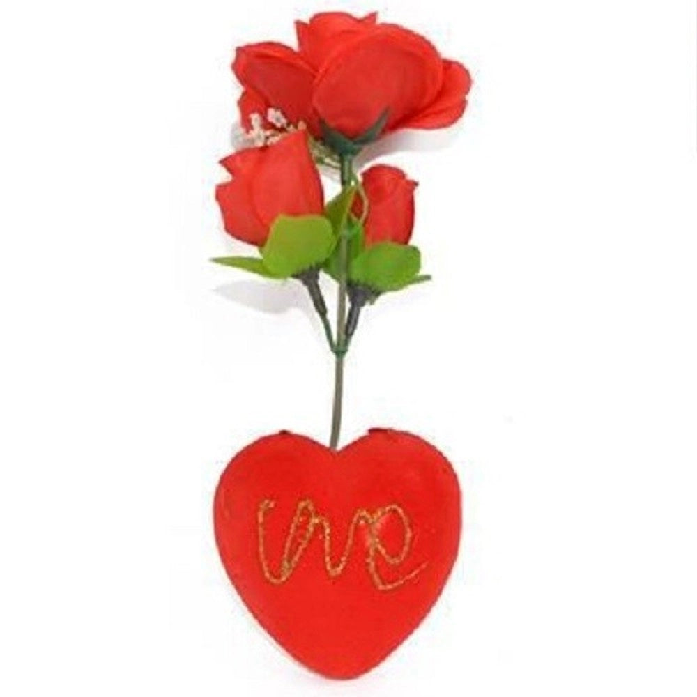 Trade Shop - Rosa Rossa Artificiale Con Cuore Orsetto Box Regalo Per San Valentino 3 Mod Ass -