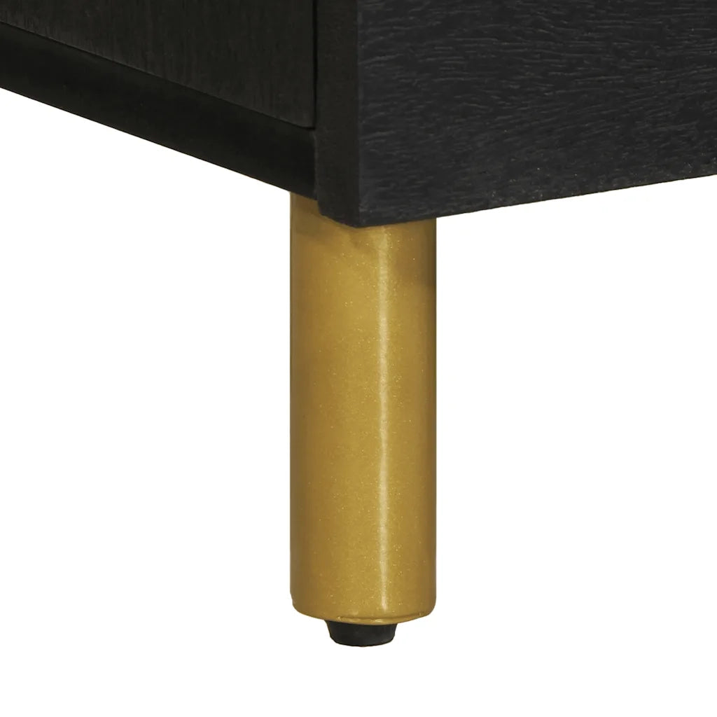 Credenza | Madia | Buffet da pranzo | Armadio da pranzo Nera 80x33x75 cm in Legno Multistrato