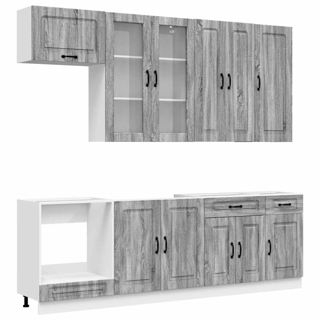 Unità Cucina KALMAR 8 pcs Sonoma grigio Legno ingegnerizzato 3438199