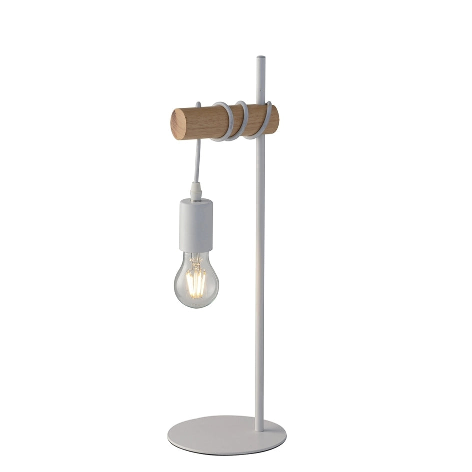 LAMPADA DA TAVOLO ARIZONA E27 H51CM LEGNO/BIANCA.