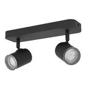 Spot Lineare Moderno Consuma 1 Acciaio Nero 2 Luci Gu10 Ip44