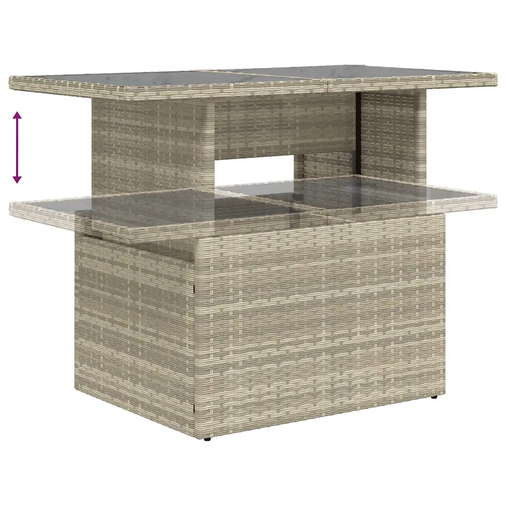 Set Divano da Giardino 5pz con Cuscini Grigio Chiaro Polyrattan 3268992