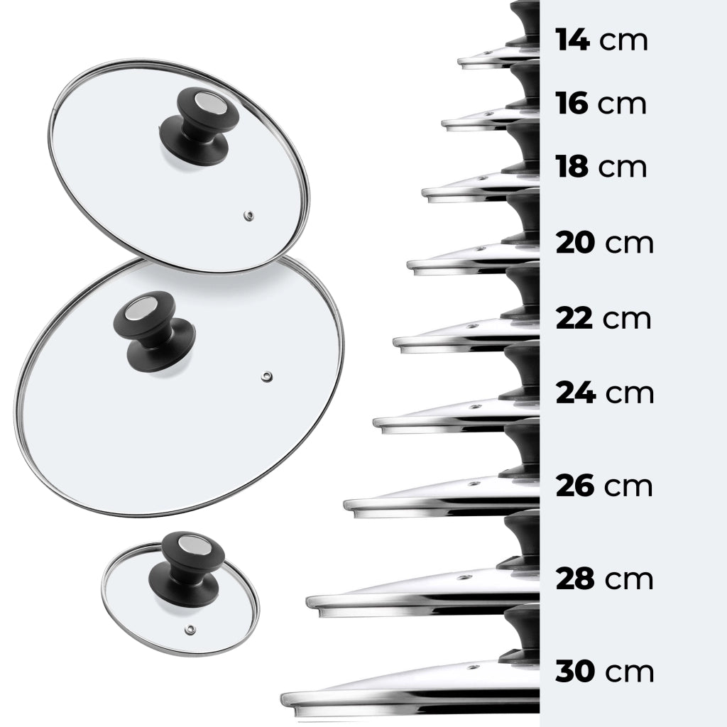Coperchio in vetro KADAX da 20 cm, universale, resistente al calore, per pentole e padelle.