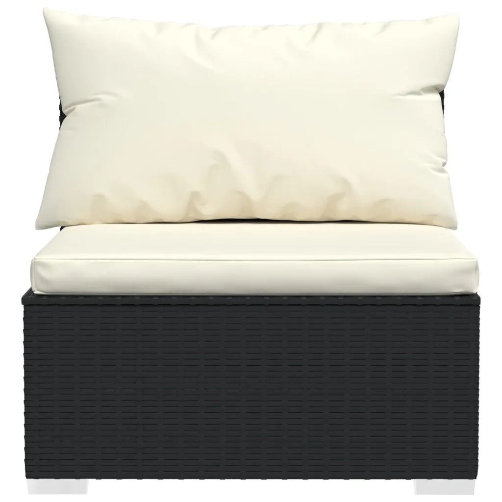 Set Divani da Giardino 11 pz con Cuscini in Polyrattan Nero 3102687