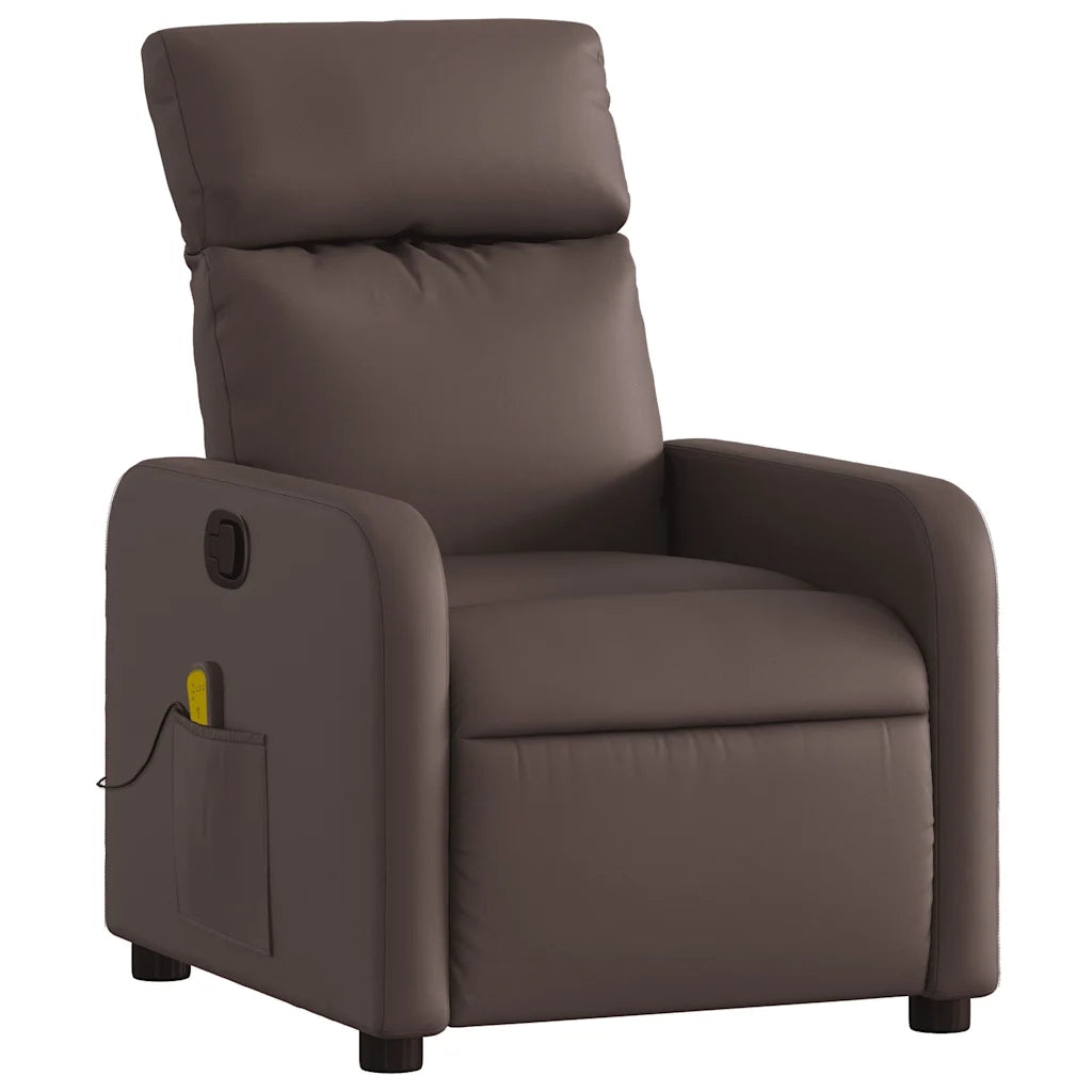 Poltrona Massaggiante | Sedia Relax Reclinabile marrone in Similpelle