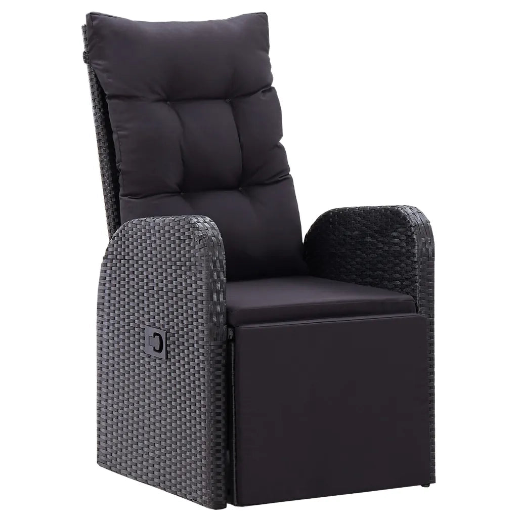 Set da Pranzo da Giardino 7 pz con Cuscini Nero 3099499