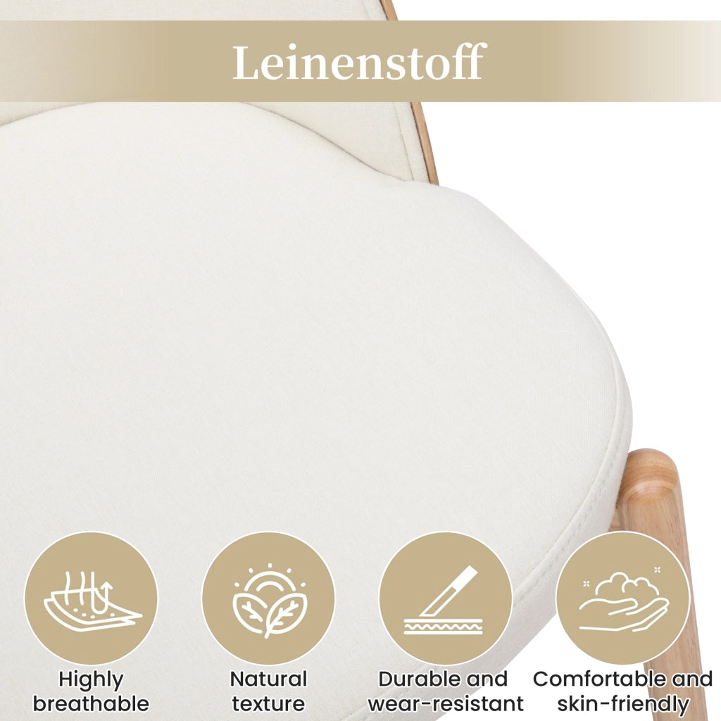 SEDIA da pranzo Set da 2 pezzi in legno e lino colore naturale
