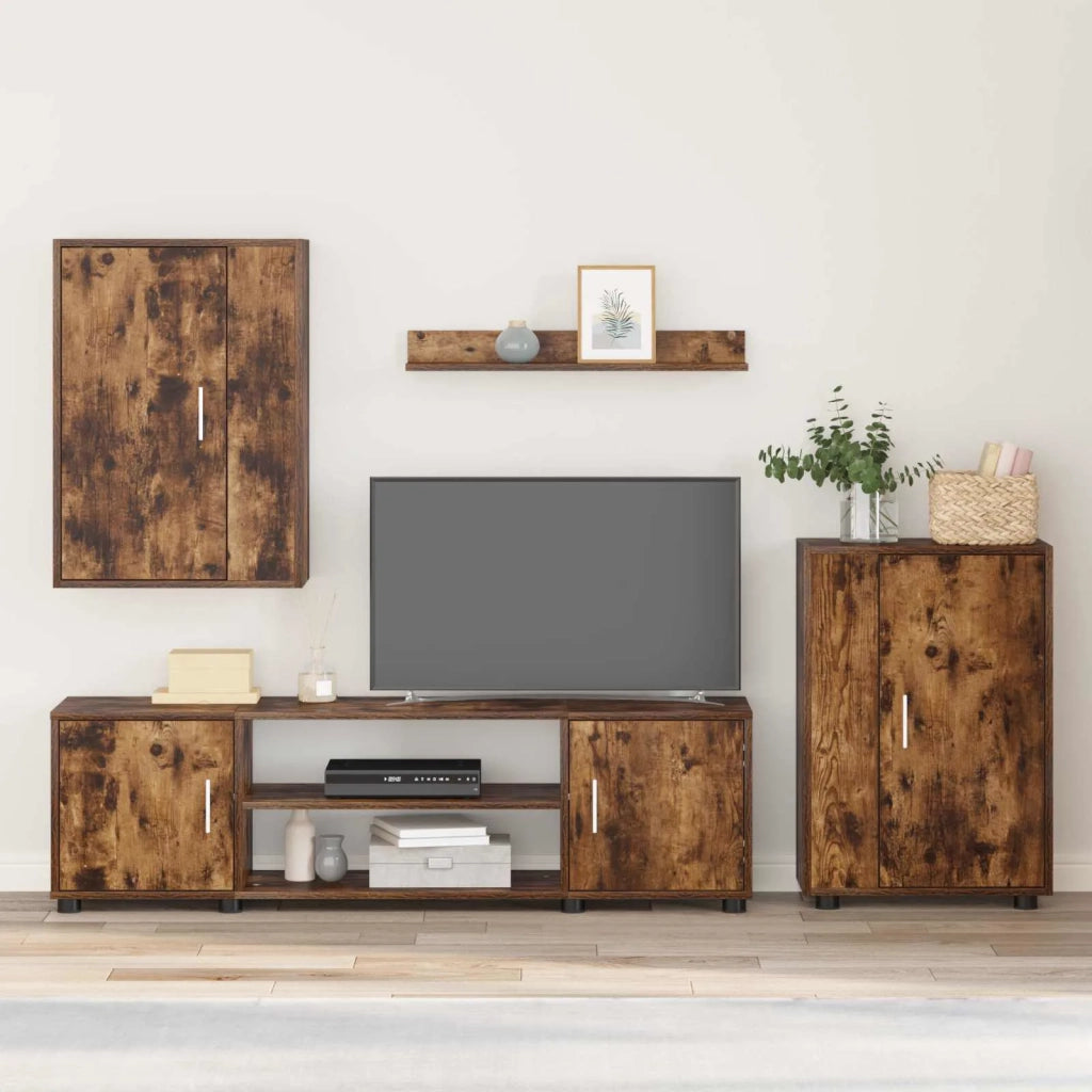 Set mobile TV 4 pcs Rovo affumicato Legno multistrato 3397900
