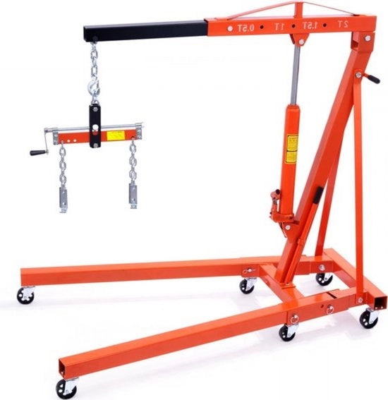 Kraan per officina - motocarro 680 kg - supporto motorizzabile con chiusura a molla carrucola in acciaio pesante