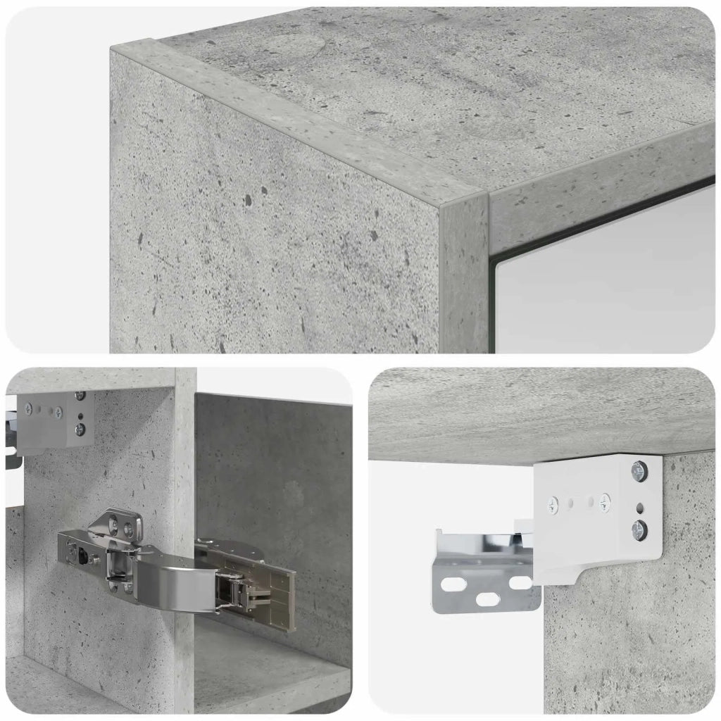 Mobiletto per specchio da bagno Grigio cemento 889170