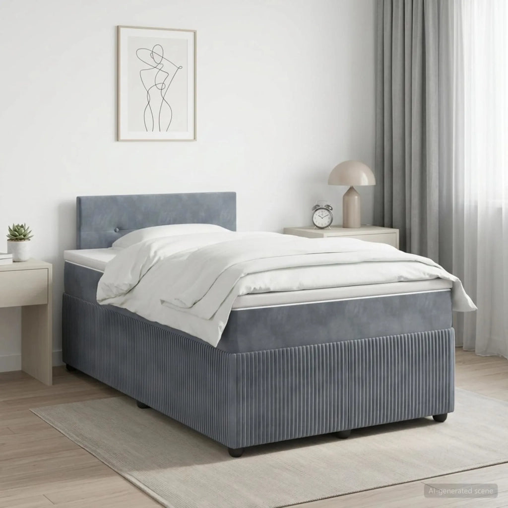 Letto box spring con materasso Grigio Scuro 120 x 190 cm 3451638