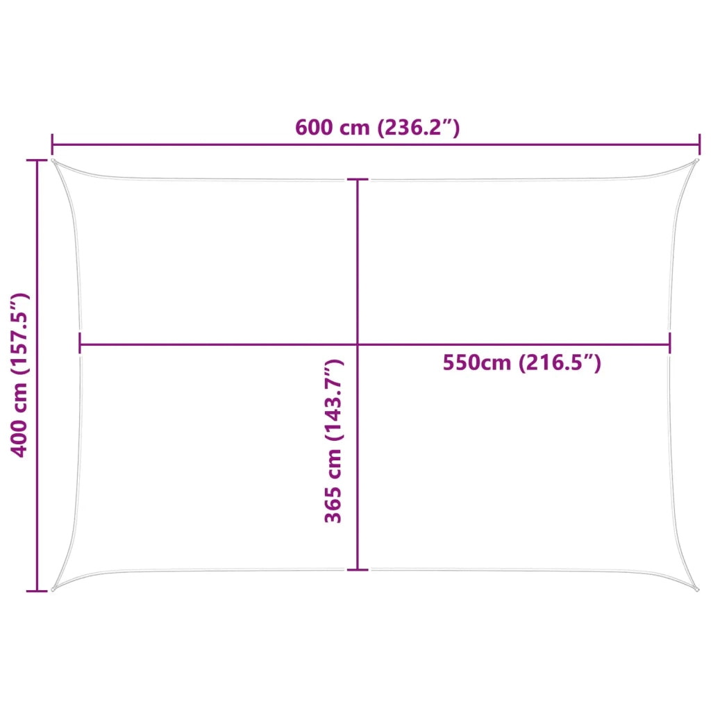Vela da ombra solare Grigio chiaro e bianco 6 x 4 m 42031131