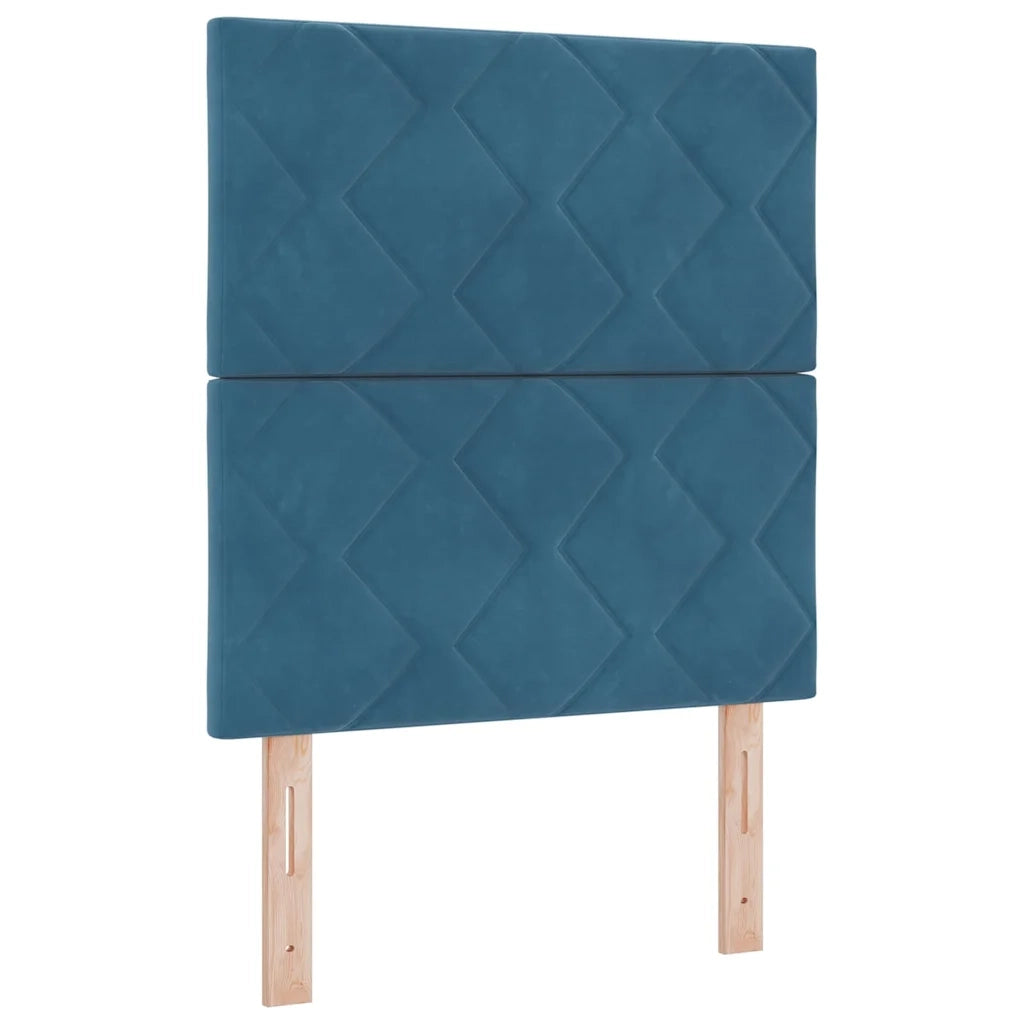 Letto a molle con materasso Blu Scuro 200 x 80 cm Velluto 3340956