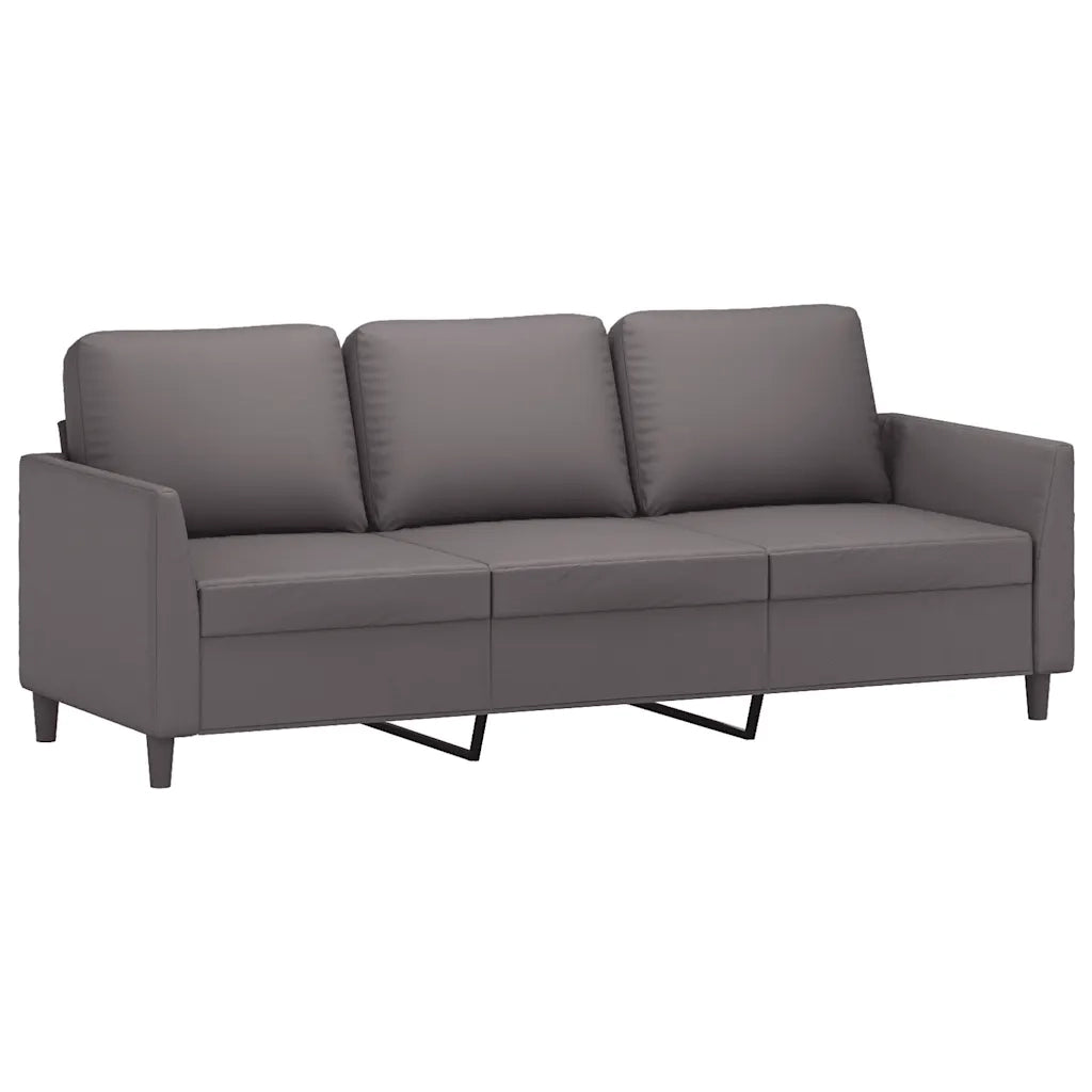 Divano a 3 Posti Grigio 180 cm in Similpelle 359340