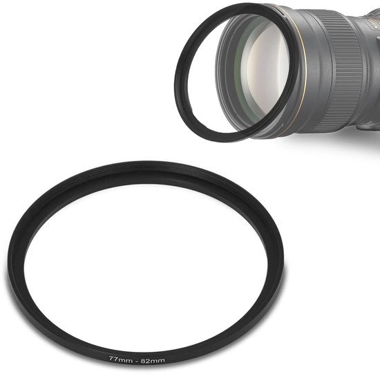Adattatore di diametro ridotto a cerchione - Convertitore di lente per fotocamera - Lega di alluminio leggera - 77-82mm - Filtri per lenti - Adatto per filtri UV ND Close Up
