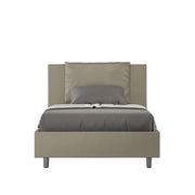 BS COM Letto una piazza e mezza con rete imbottito 120x190 similpelle cappuccino