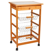 Carrello da cucina in legno marrone 47x37x76h