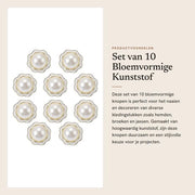 Knopen in plastica e resina per abbigliamento e cucito - forma a fiori - 10 pezzi - decorativi - robusti e affidabili