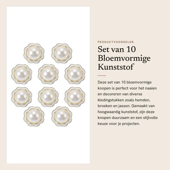 Knopen in plastica e resina per abbigliamento e cucito - forma a fiori - 10 pezzi - decorativi - robusti e affidabili