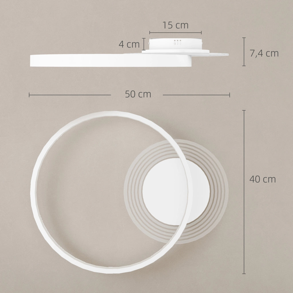 Lampada da Soffitto ¨C zephmum ¨C 50x40x7,4 cm Bianco