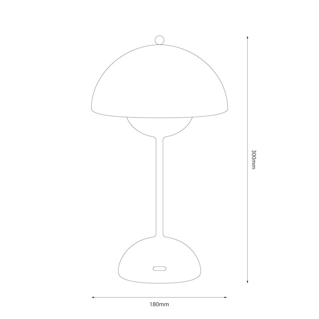 Lampada da tavolo nera sfera LED 3W touch USB-C Costa Milagro
