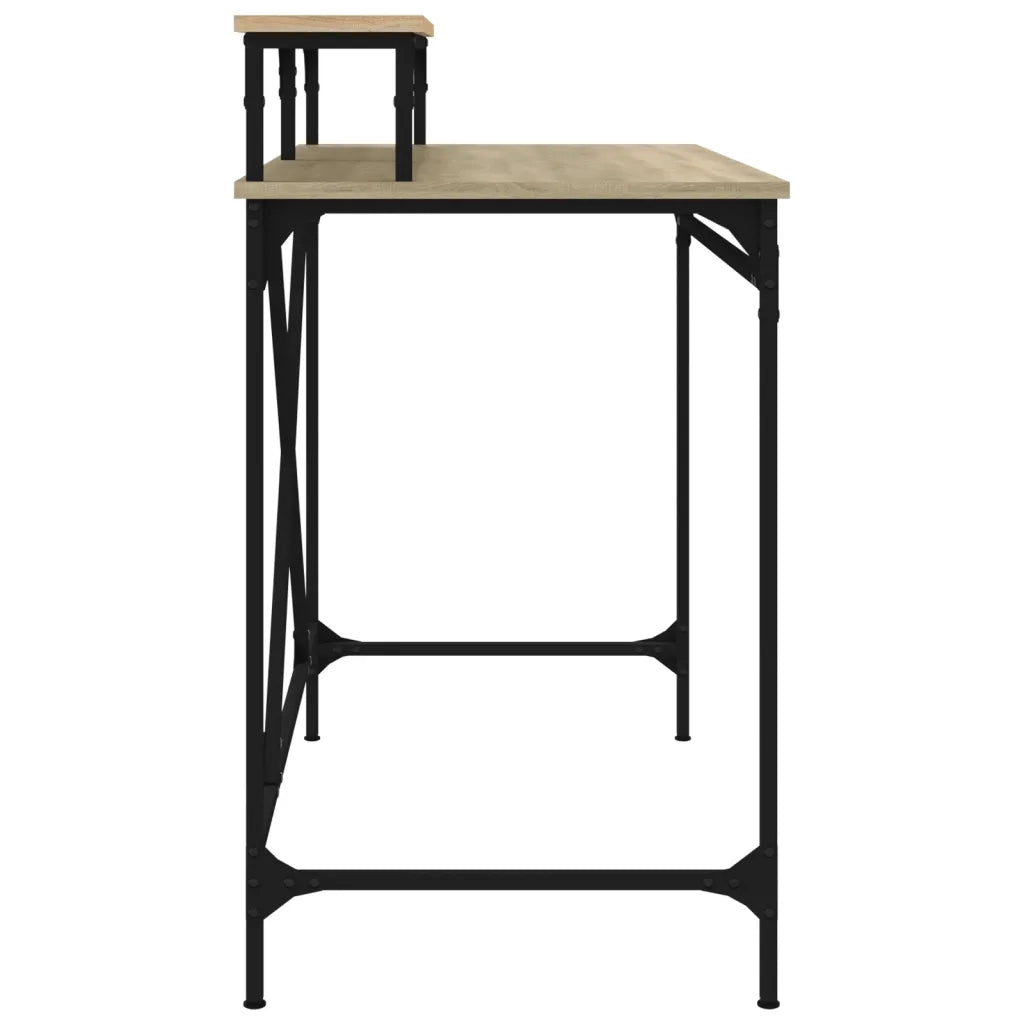 Scrivania | Tavolo da Ufficio Rovere Sonoma 100x50x90 cm Legno Multistrato e Ferro