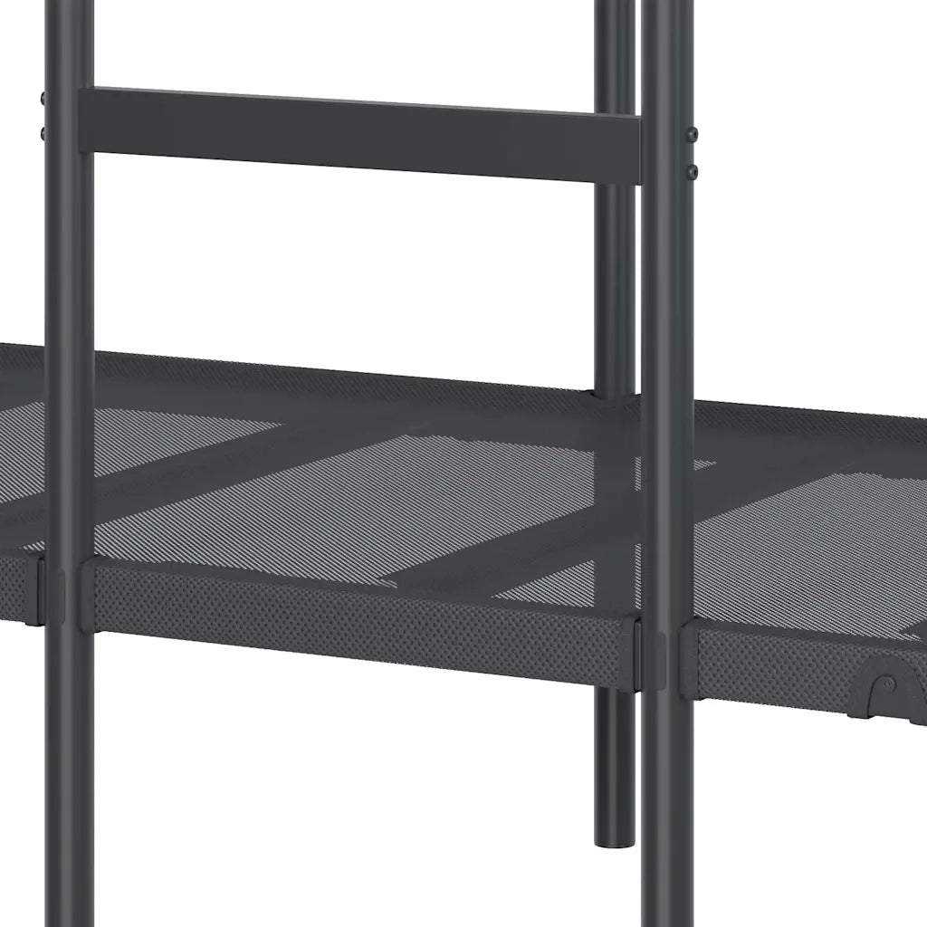 Letto a Castello senza Materasso-Struttura Letto a Castello Nero 100x190 cm in Acciaio