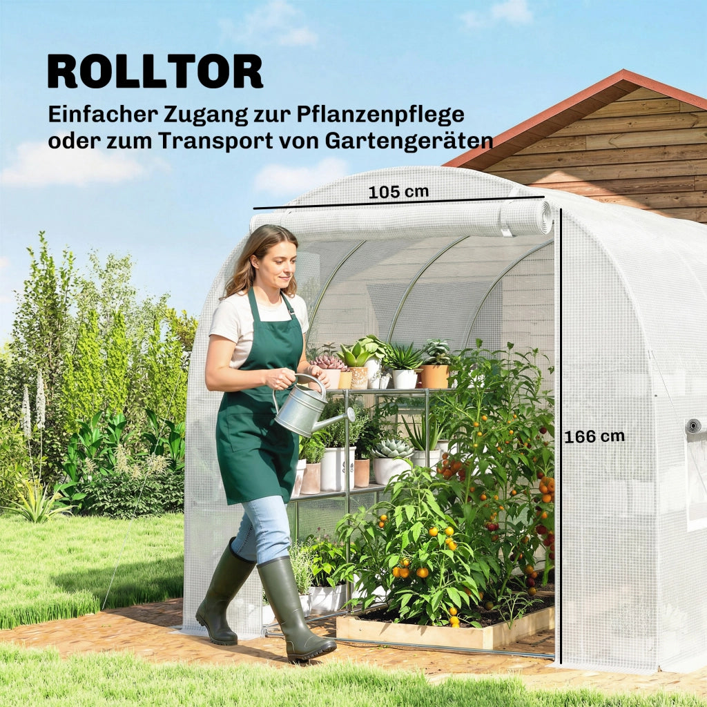 Serra a tunnel 2.7x2x2m ¨C zephmum ¨C 6 finestre rete portatile