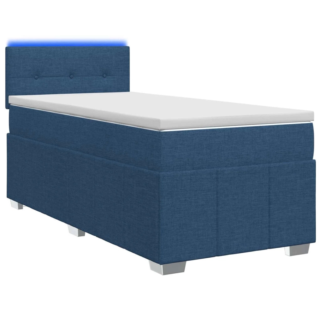 Letto box spring con materasso Blu 90 x 200 cm Tessuto 3452592
