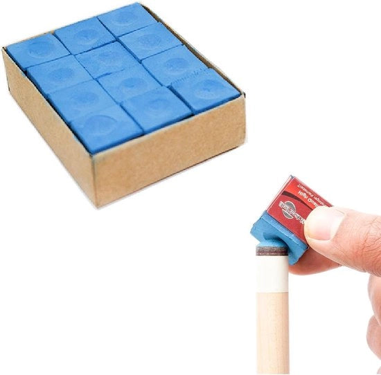 Bilardino blu - grafite antiscivolo per piscina - grafite per giocatori di biliardo (12 pezzi)