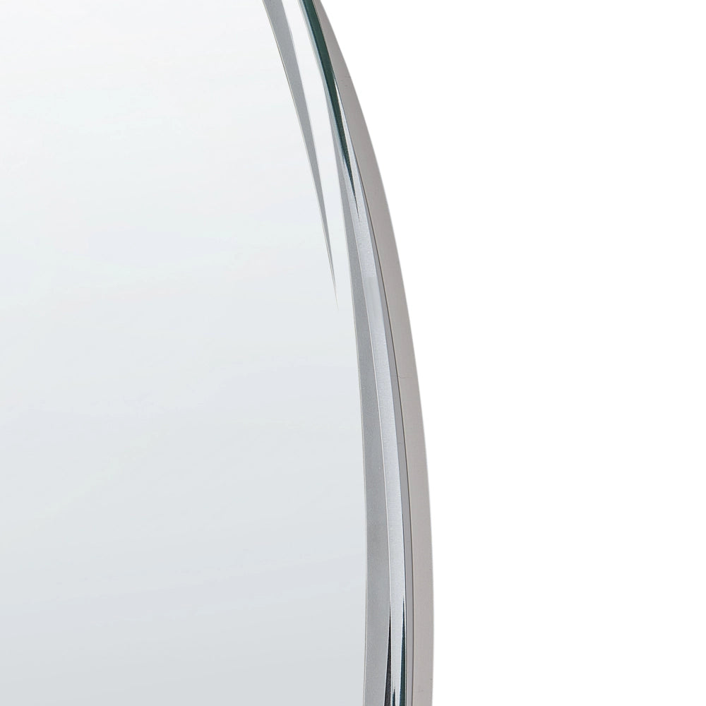Specchio da parete a LED argento rotondo con altoparlante bluetooth 60 x 60 cm stile elegante