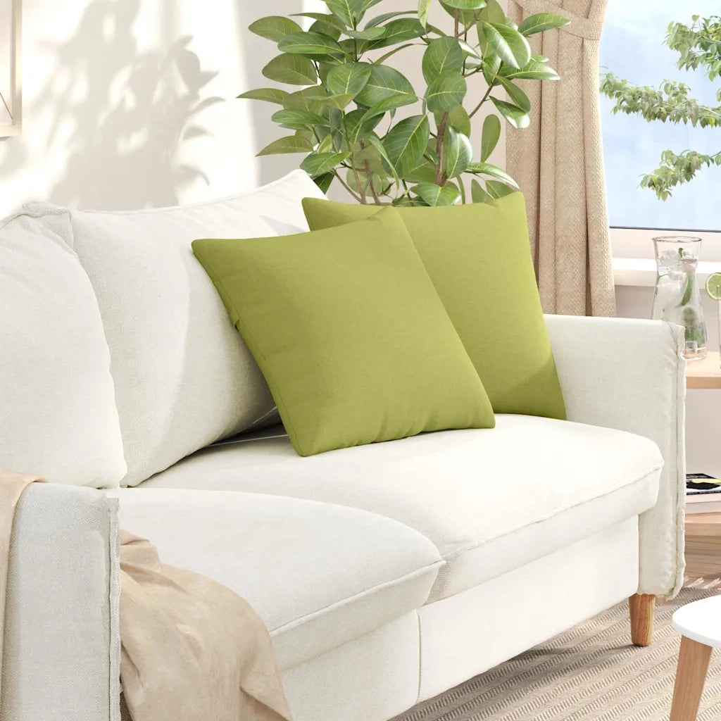 Cuscini da Divano 2 pz | Cuscini per sedie Verde chiaro 45 x 45 cm Tessuto